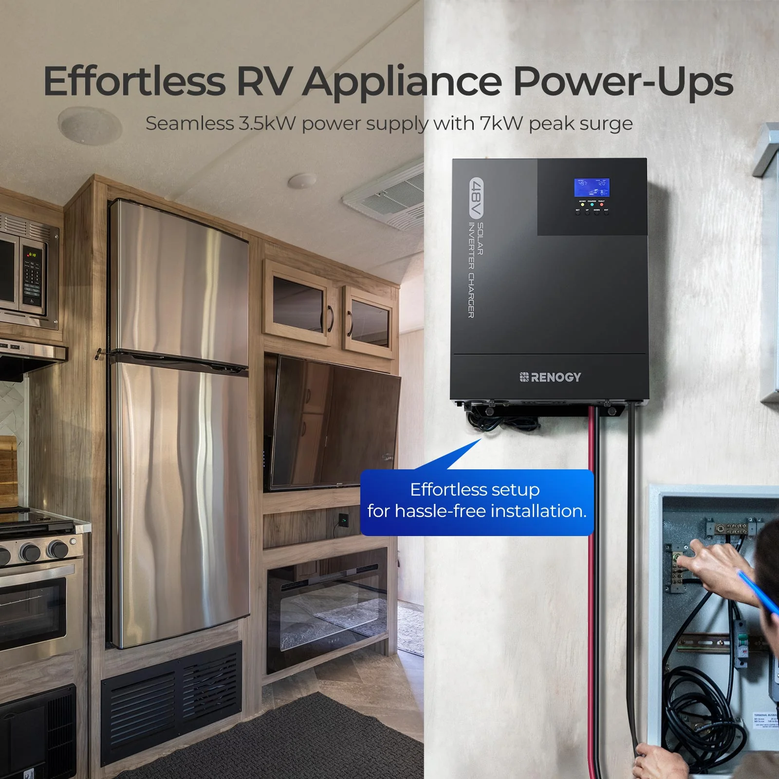 48V Lithium Backup Power System – 50Ah Self-Heating LiFePO4 Battery & 3500W Solar Inverter Charger - Image 12