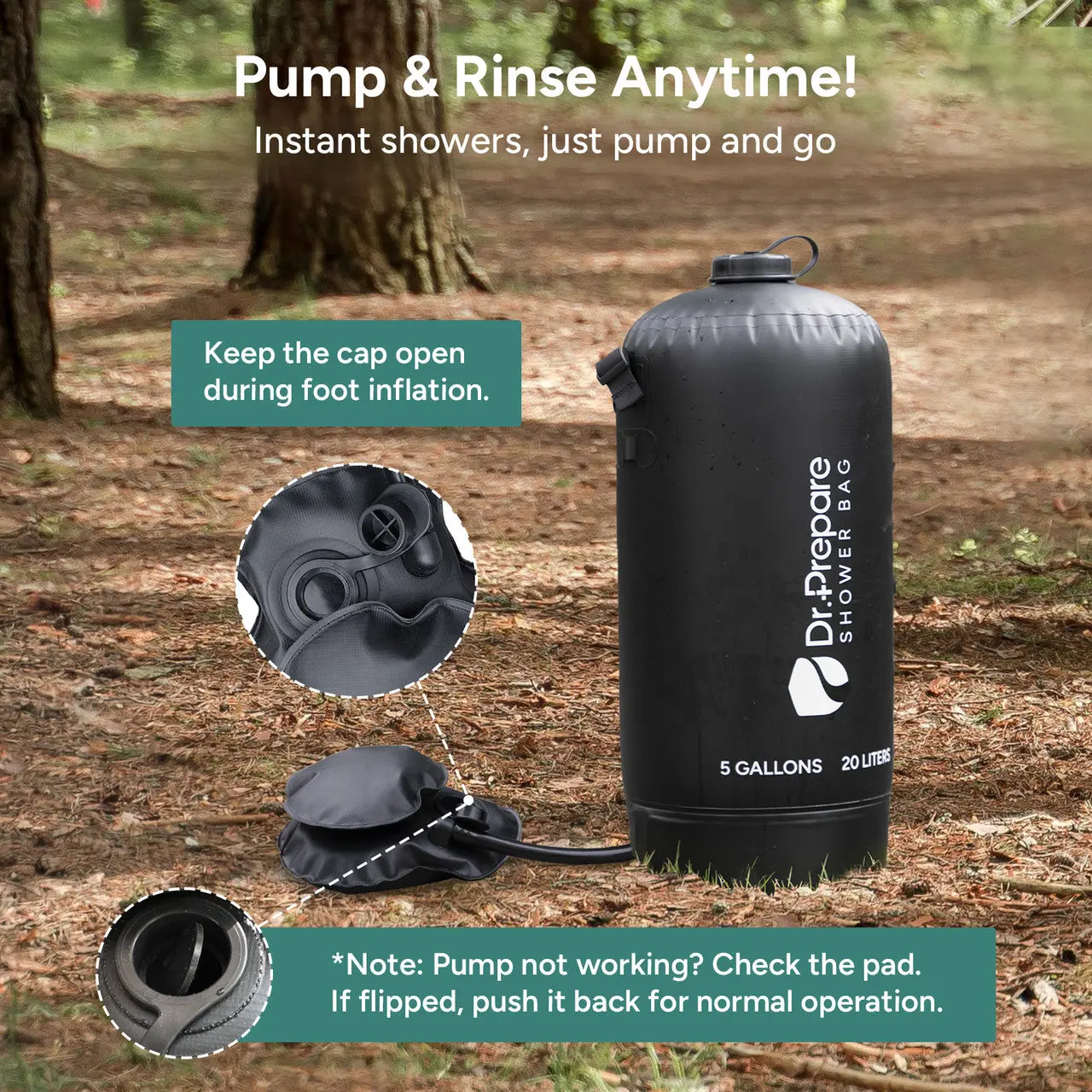 Dr.Prepare 20L Camping Shower Bag - Image 15