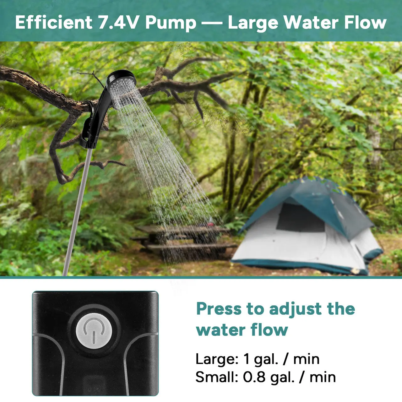Dr. Prepare 5 Gallons Portable Camping Shower Kit with Pump - Image 4