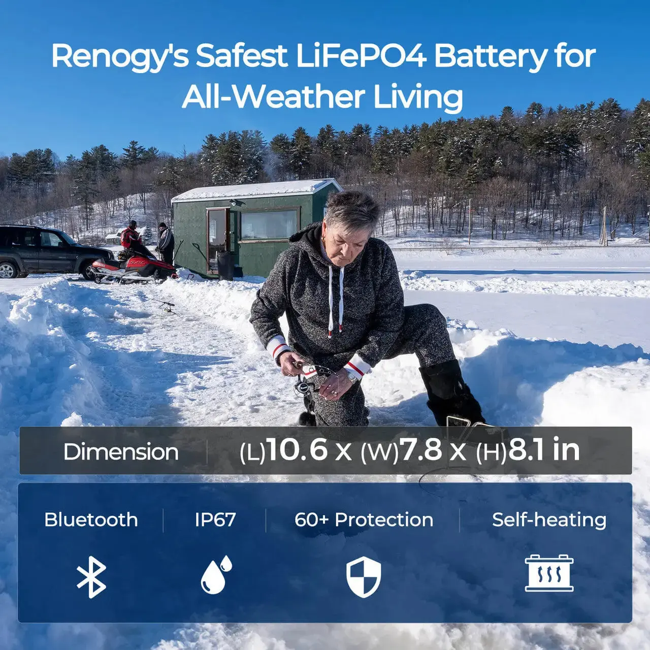 12V  100Ah Smart Lithium Iron Phosphate Battery w/Bluetooth & Self-heating Function | Pro Series - Image 3